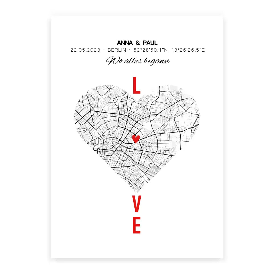 LOVE Poster Hochzeitstag Geschenk Mann