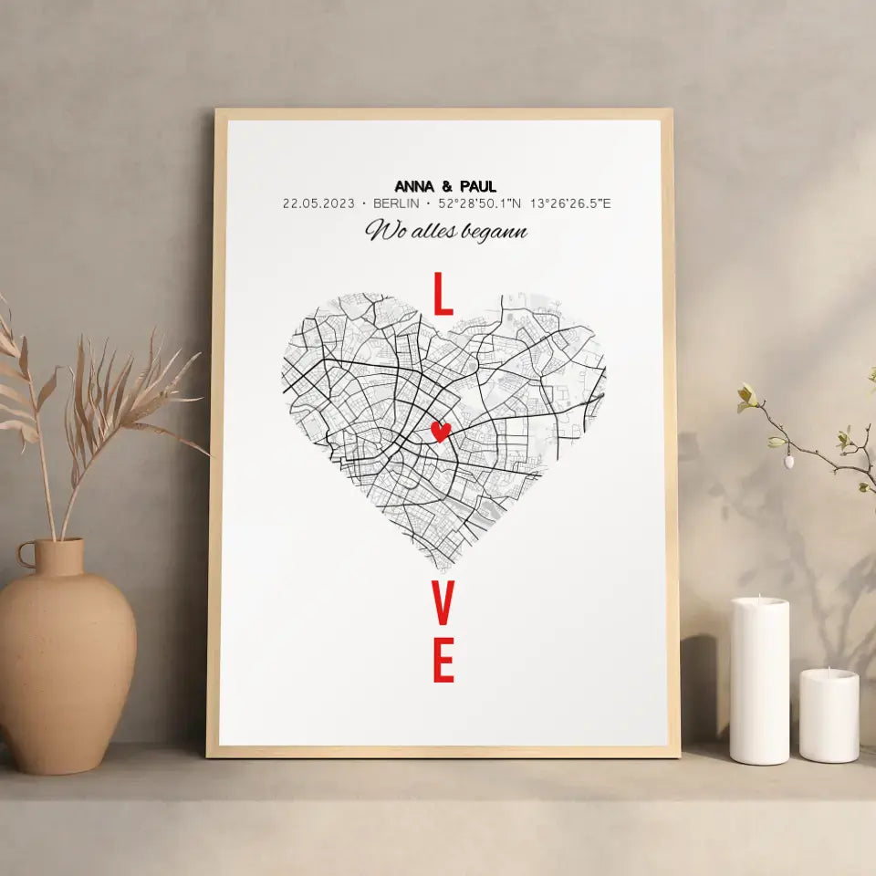 LOVE Poster Hochzeitstag Geschenk Mann