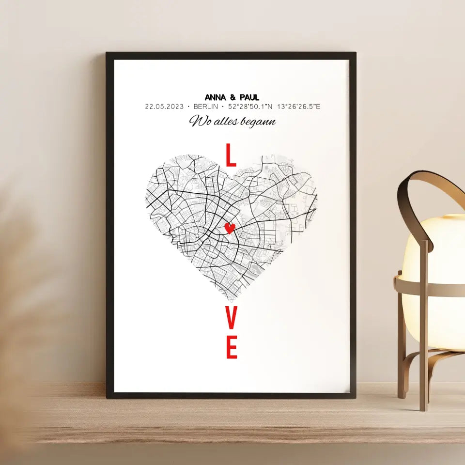 LOVE Poster Hochzeitstag Geschenk Mann