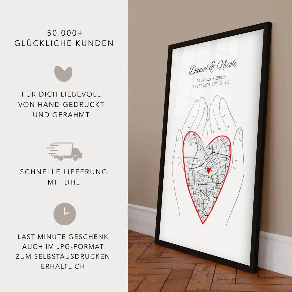 Koordinaten Poster Hochzeitsgeschenk personalisiert