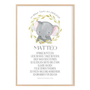 Taufspruch Bild Patenkind Geschenk Elefant