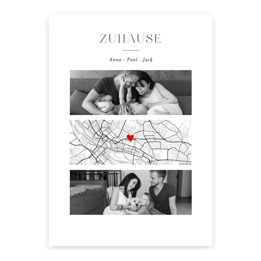 Familie Geschenk Poster Zuhause mit Fotos