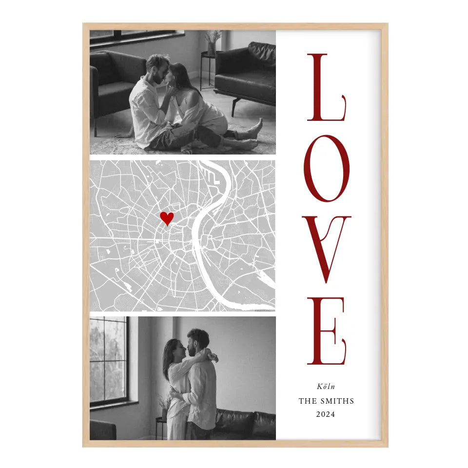 LOVE Poster Burgundy personalisiert