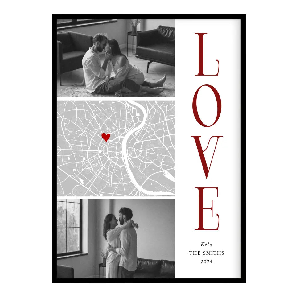 LOVE Poster Burgundy personalisiert