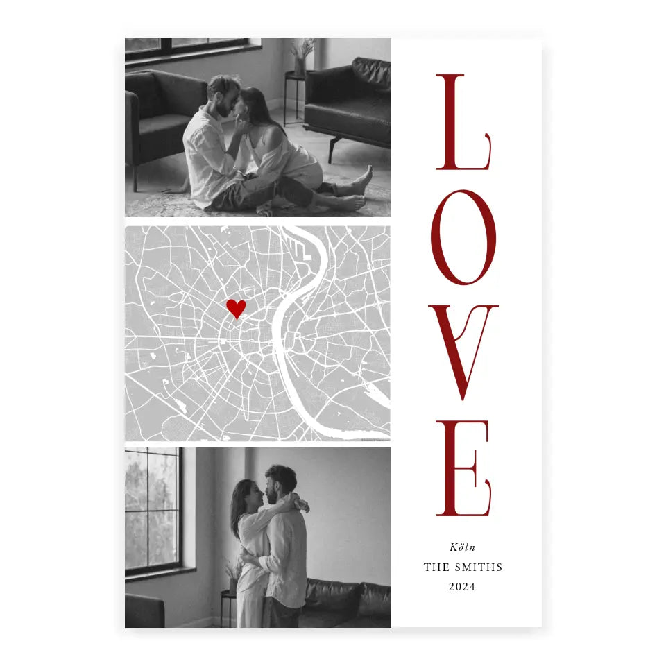 LOVE Poster Burgundy personalisiert
