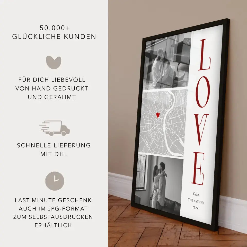 LOVE Poster Burgundy personalisiert