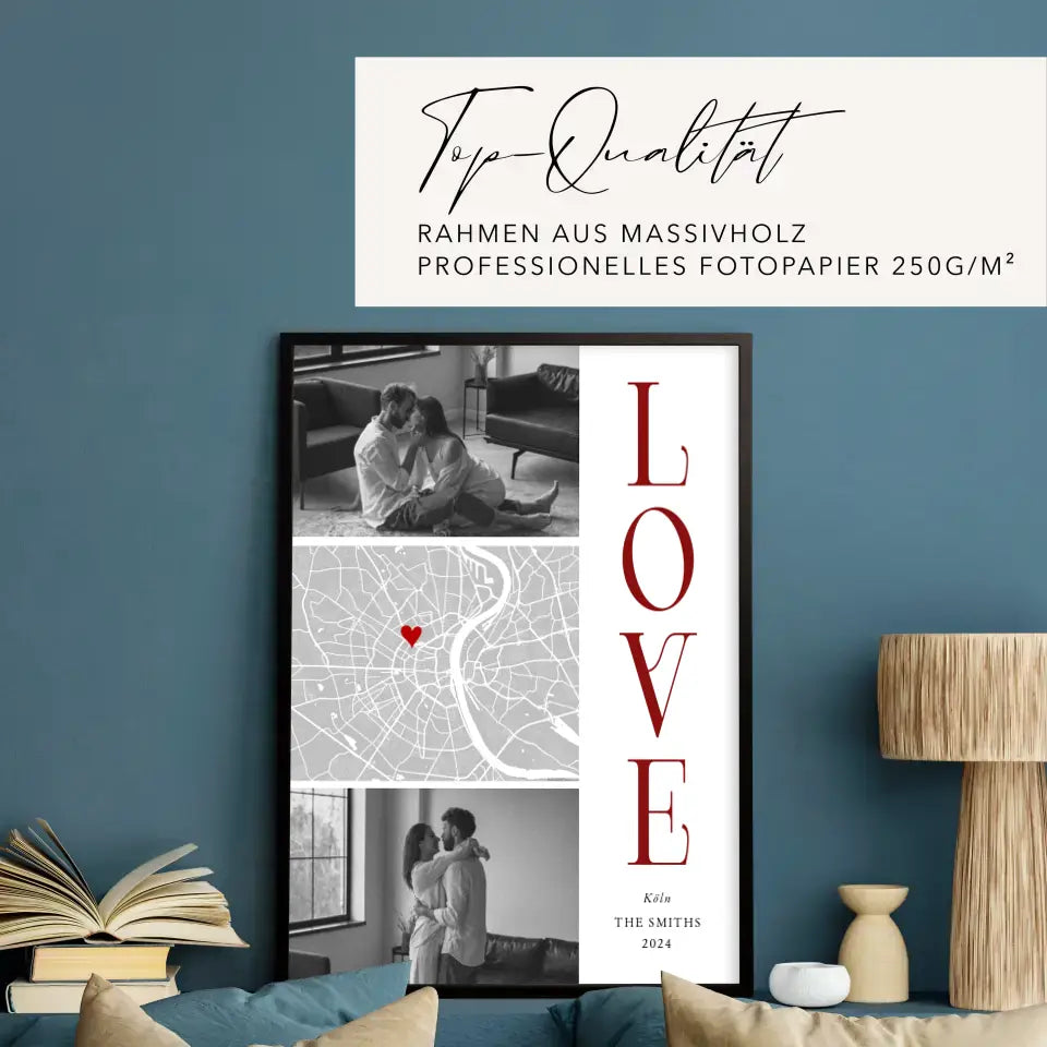 LOVE Poster Burgundy personalisiert