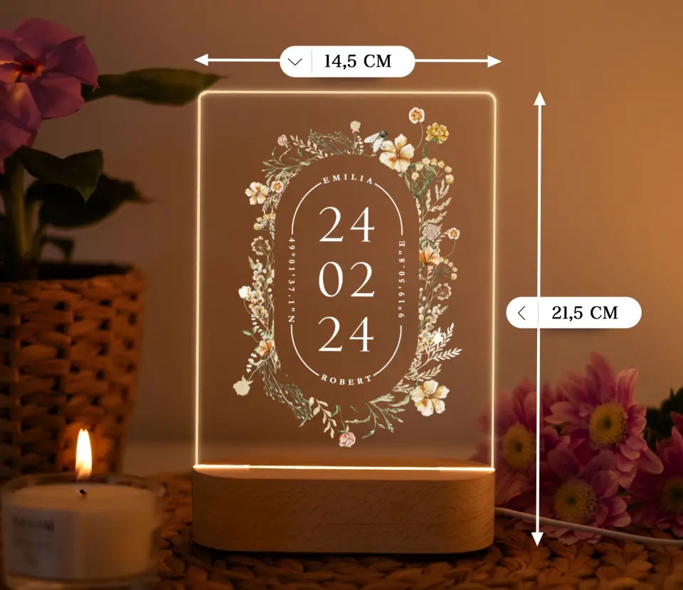 Nachtlampe Hochzeit Geschenk für das Brautpaar