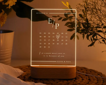 Individuelles Jahrestagsgeschenk Kalender LED Lampe