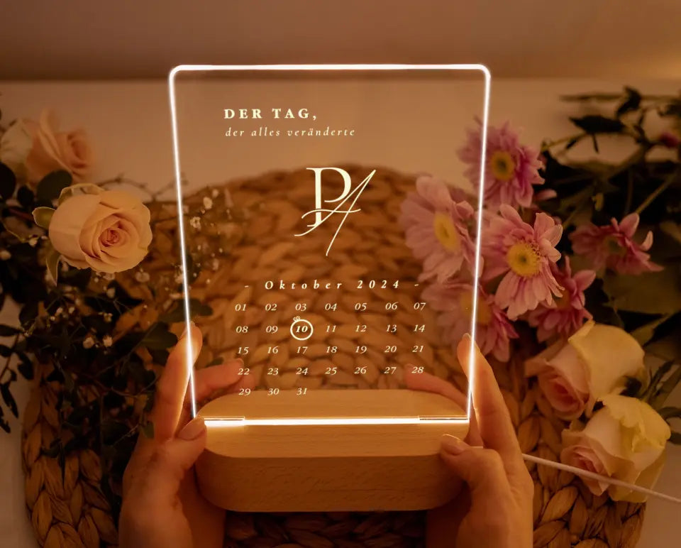 Personalisierte Nachtlicht Hochzeitsgeschenk Kalender