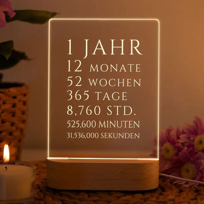 Nachtlicht personalisiert 1 Jahrestag Geschenk