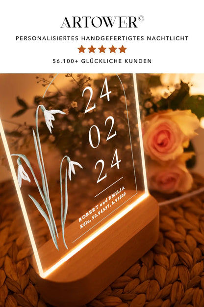 Personalisierte Nachtlampe Liebe Geschenk