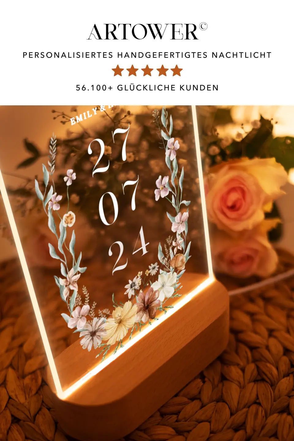 Personalisierte Acryl LED Lampe Geschenk für ihn