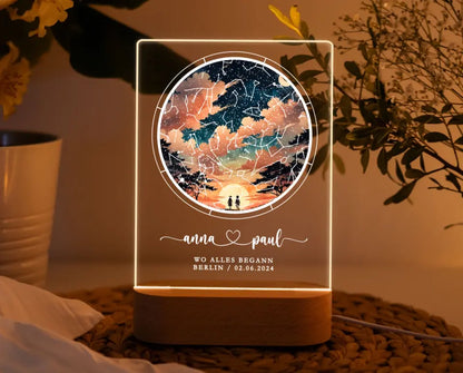 Personalisierte Lampe Jahrestag Geschenk Sternenhimmel