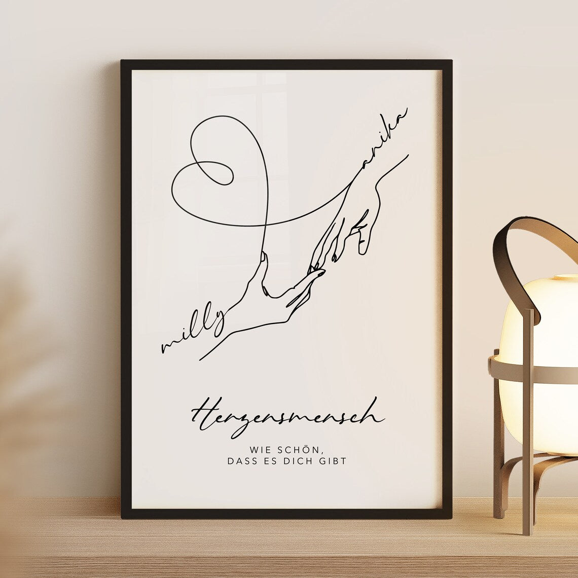 Herzensmensch Geschenk – Personalisierbares Bild für Freundin