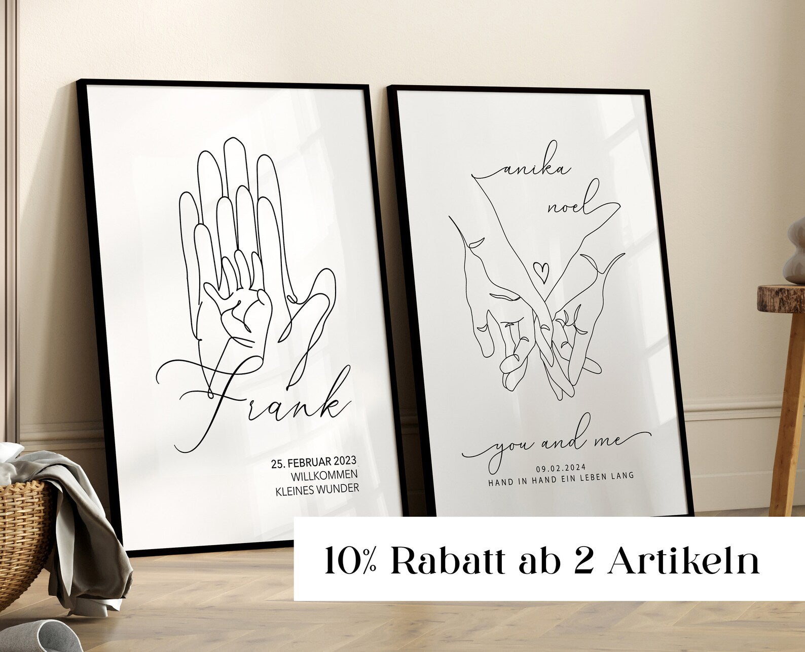 Personalisiertes Baby Bild - Geschenk zur Geburt für Eltern
