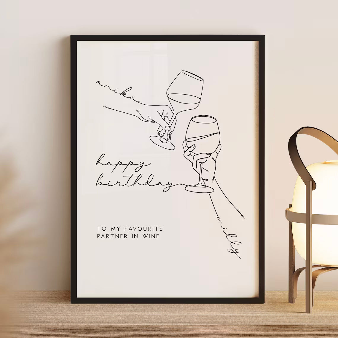 Wein Bild – Geburtstagsgeschenk für beste Freundin oder Schwester