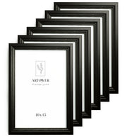 6 Bilderrahmen Vintage Schwarz, Format 10 x 15 cm – Artower 6er Set