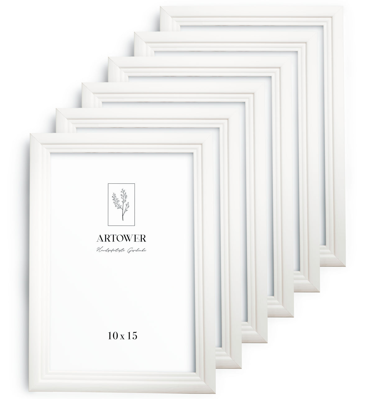 6 Bilderrahmen Vintage Weiß, Format 10 x 15 cm – Artower 6er Set