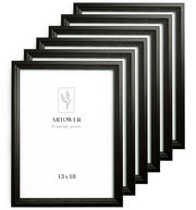 6 Bilderrahmen Vintage Schwarz, Format 13 x 18 cm – Artower 6er Set