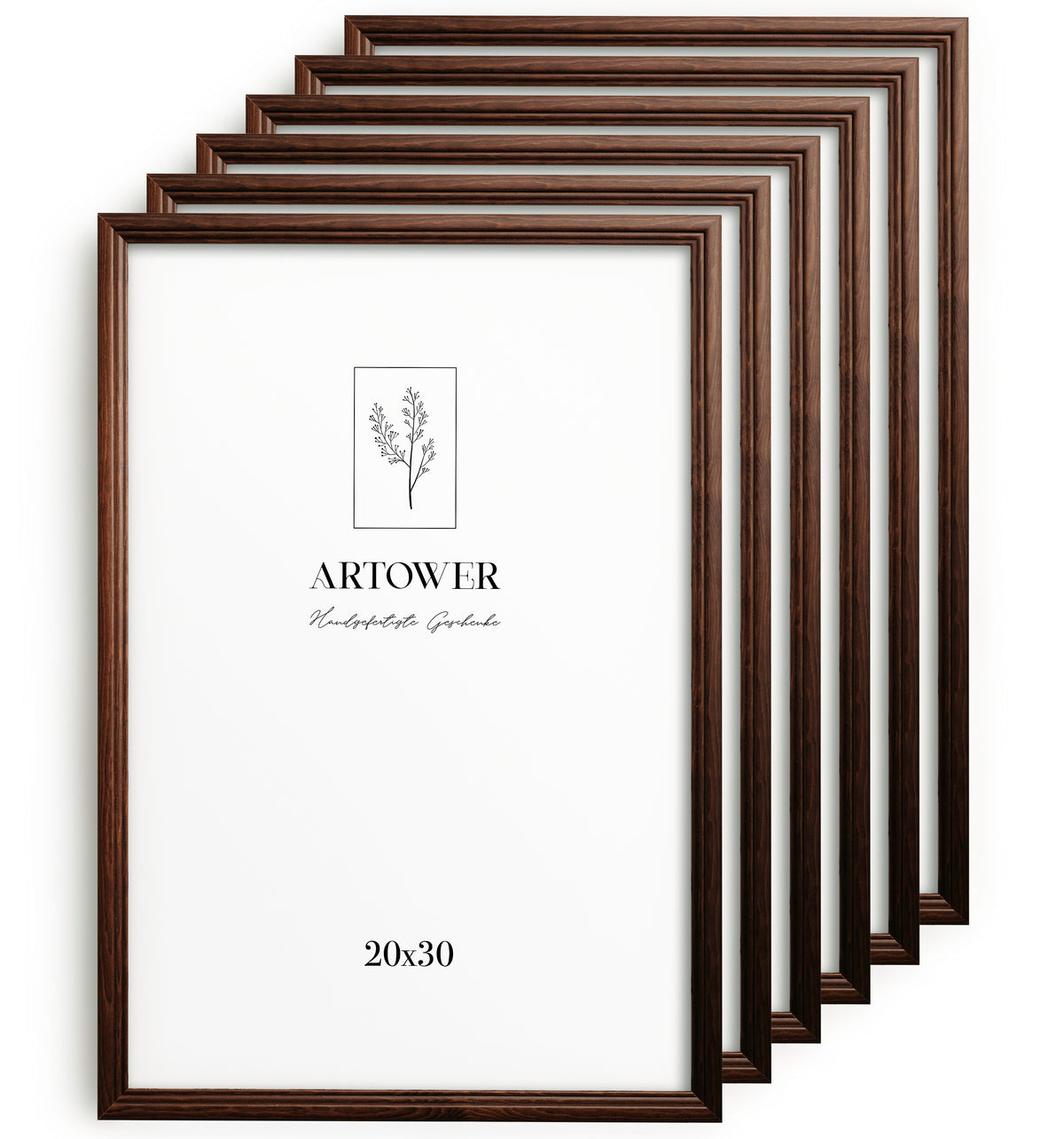 6 Bilderrahmen Vintage Braun, Format 20 x 30 cm – Artower 6er Set