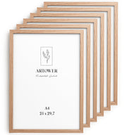 6 Bilderrahmen Holz Natur Eiche, Format A4 (21 x 29,7 cm) – Artower 6er Set