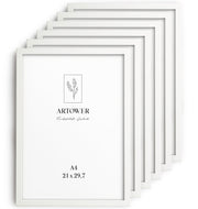 6 Bilderrahmen Holz Weiß, Format A4 (21 x 29,7 cm) – Artower 6er Set