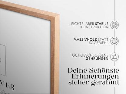 Artower® Bilderrahmen Natur Holz Eiche Dünner Rahmen