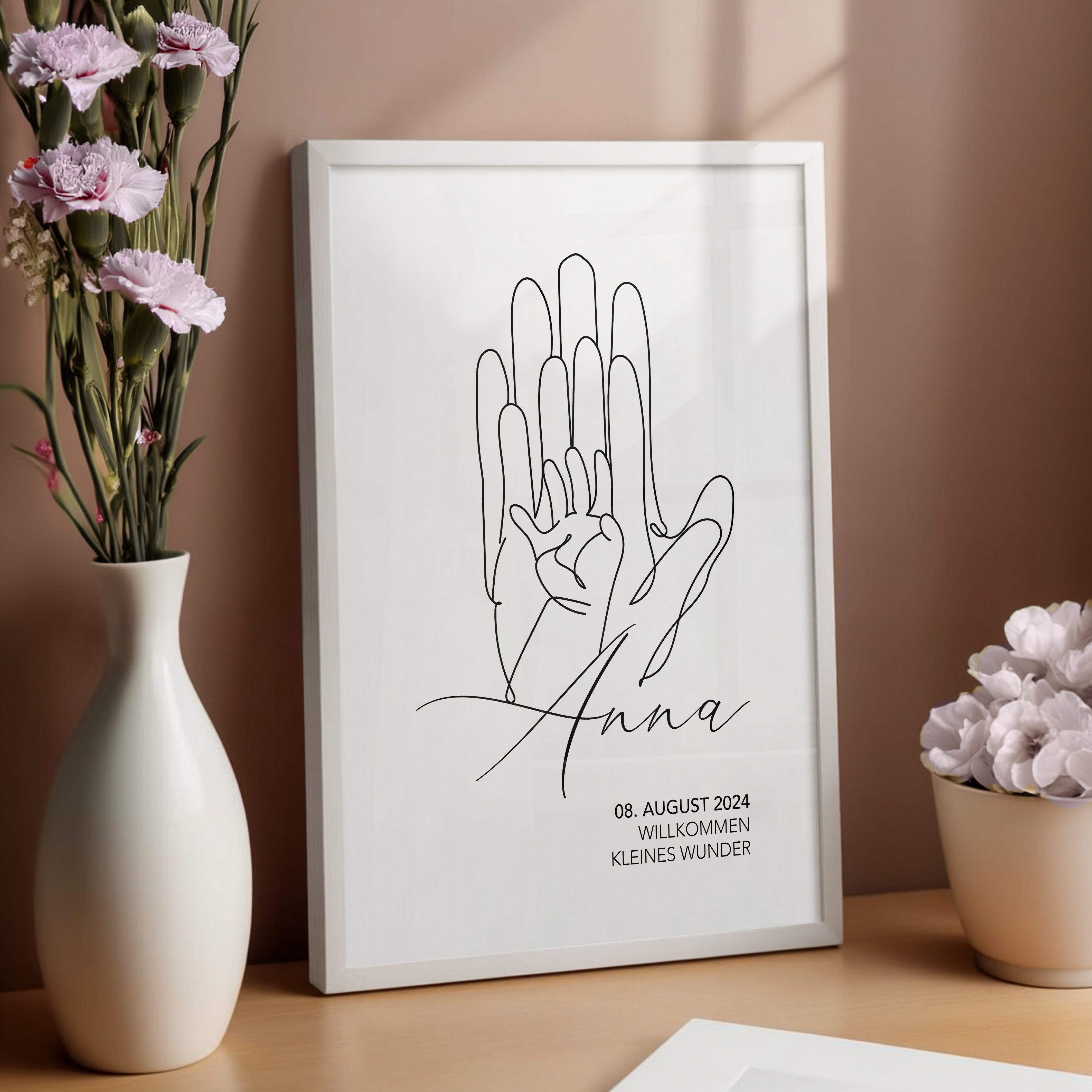 Personalisiertes Baby Bild - Geschenk zur Geburt für Eltern