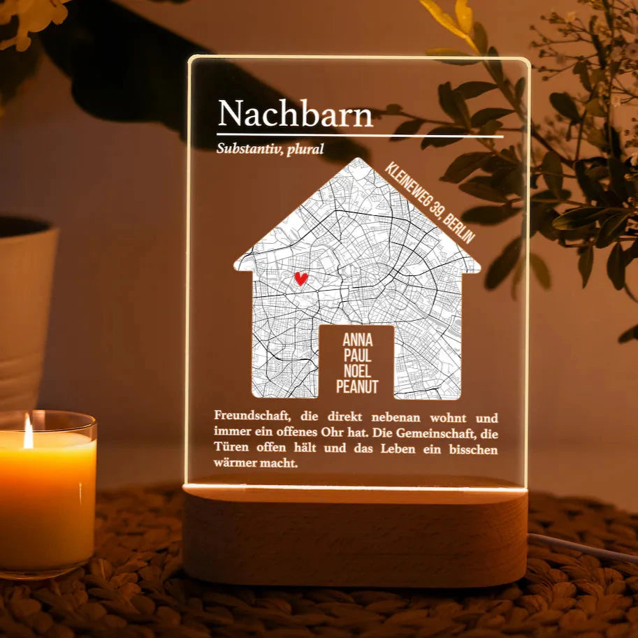 LED Nachtlicht - Geschenk für Nachbarn Weihnachten oder Geburtstag
