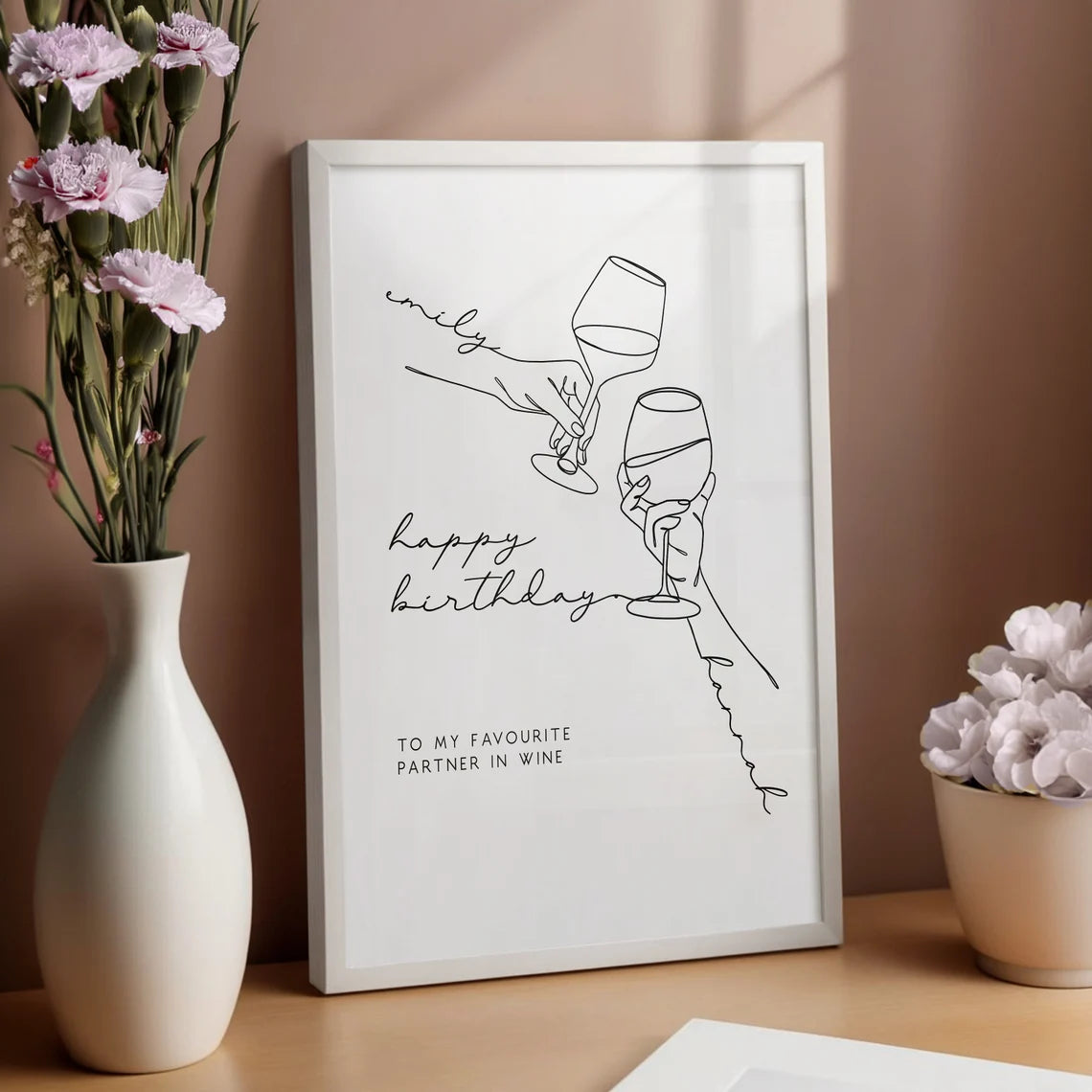 Wein Bild – Geburtstagsgeschenk für beste Freundin oder Schwester