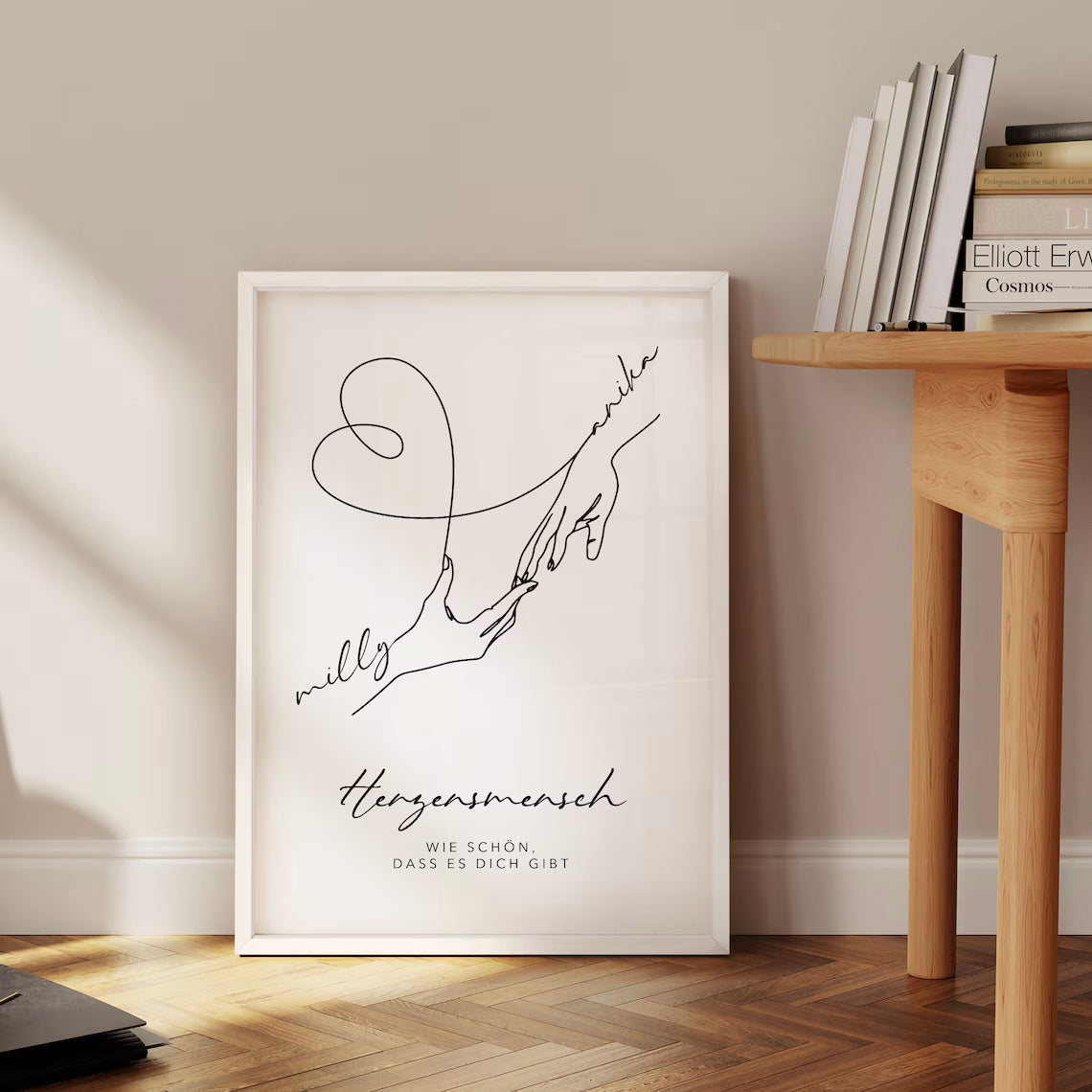 Herzensmensch Geschenk – Personalisierbares Bild für Freundin