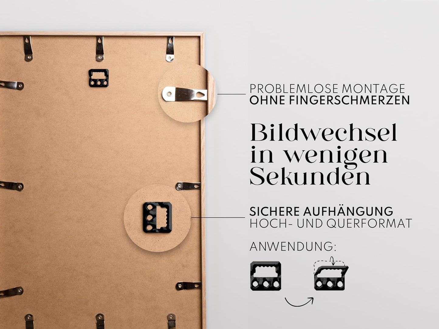 Artower® Bilderrahmen Natur Holz Eiche Dünner Rahmen