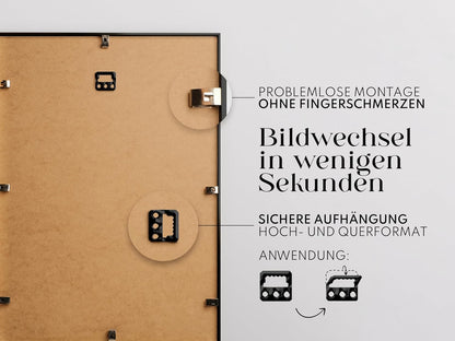 Artower® Bilderrahmen Schwarz Holz | Schwarzer Dünner Rahmen