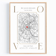 Wo alles begann Love Poster personalisiert