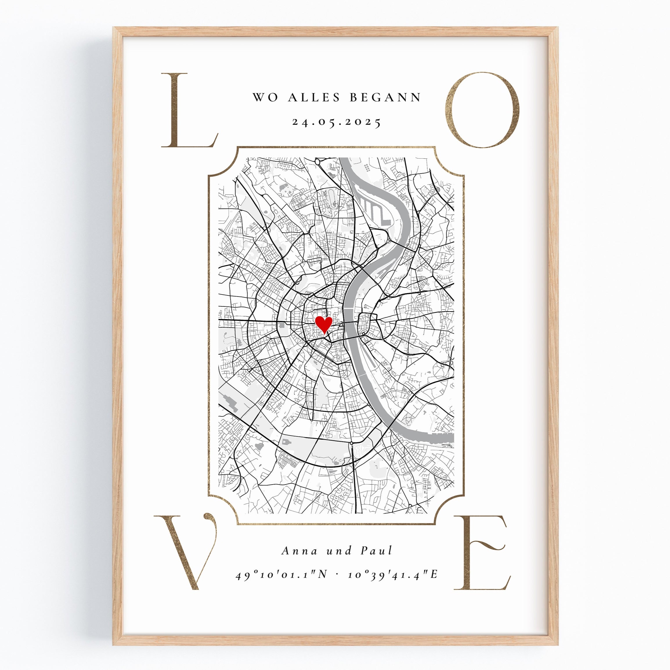 Wo alles begann Love Poster personalisiert