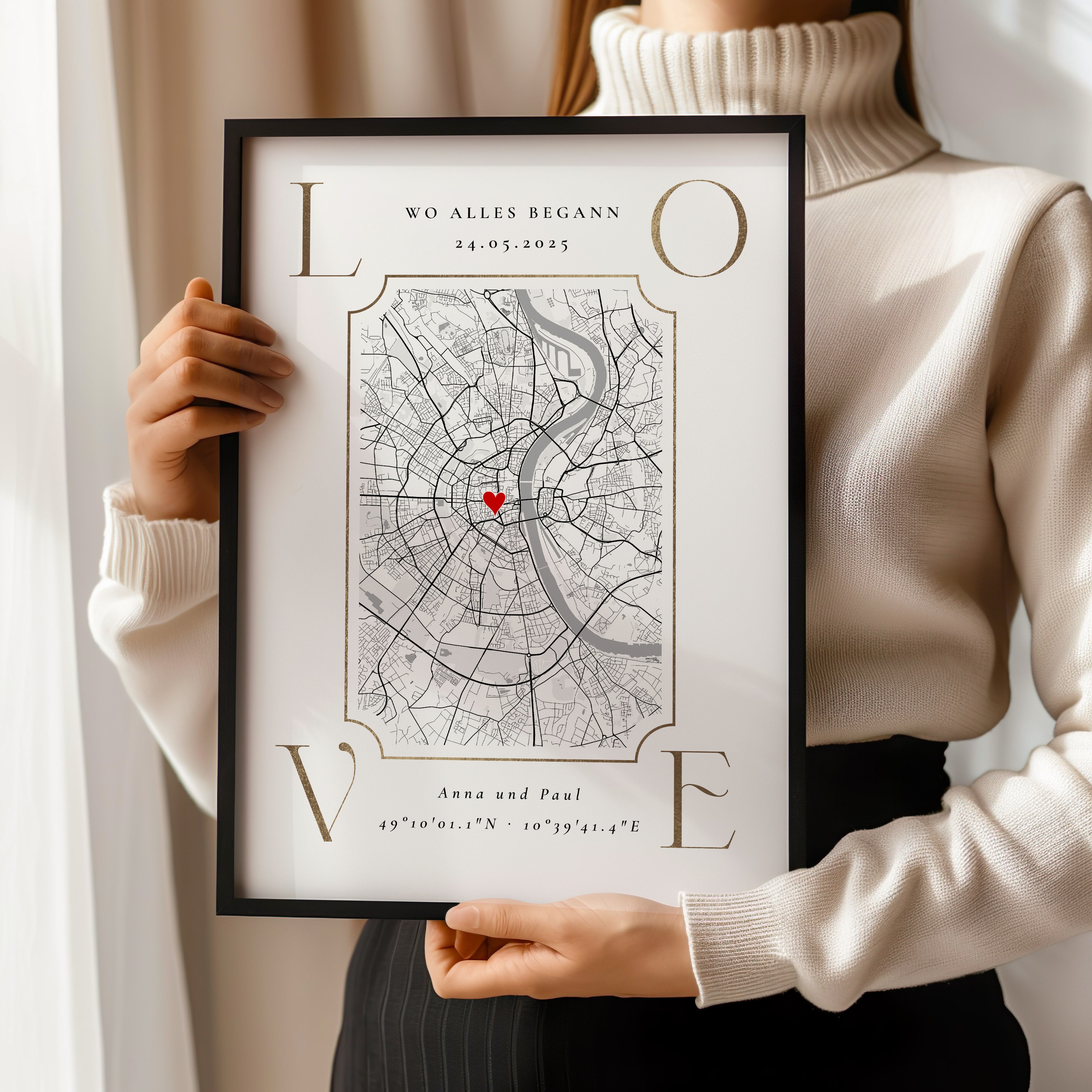 Wo alles begann Love Poster personalisiert