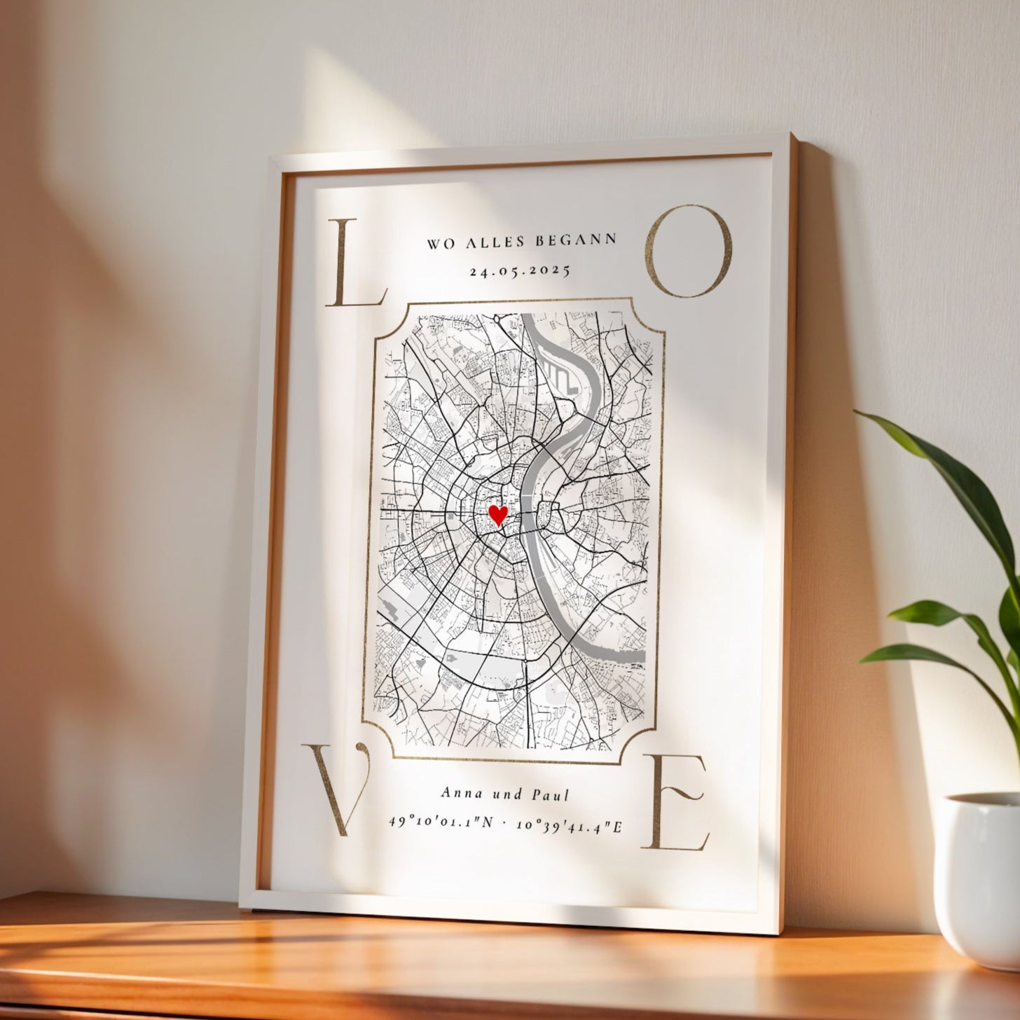 Wo alles begann Love Poster personalisiert
