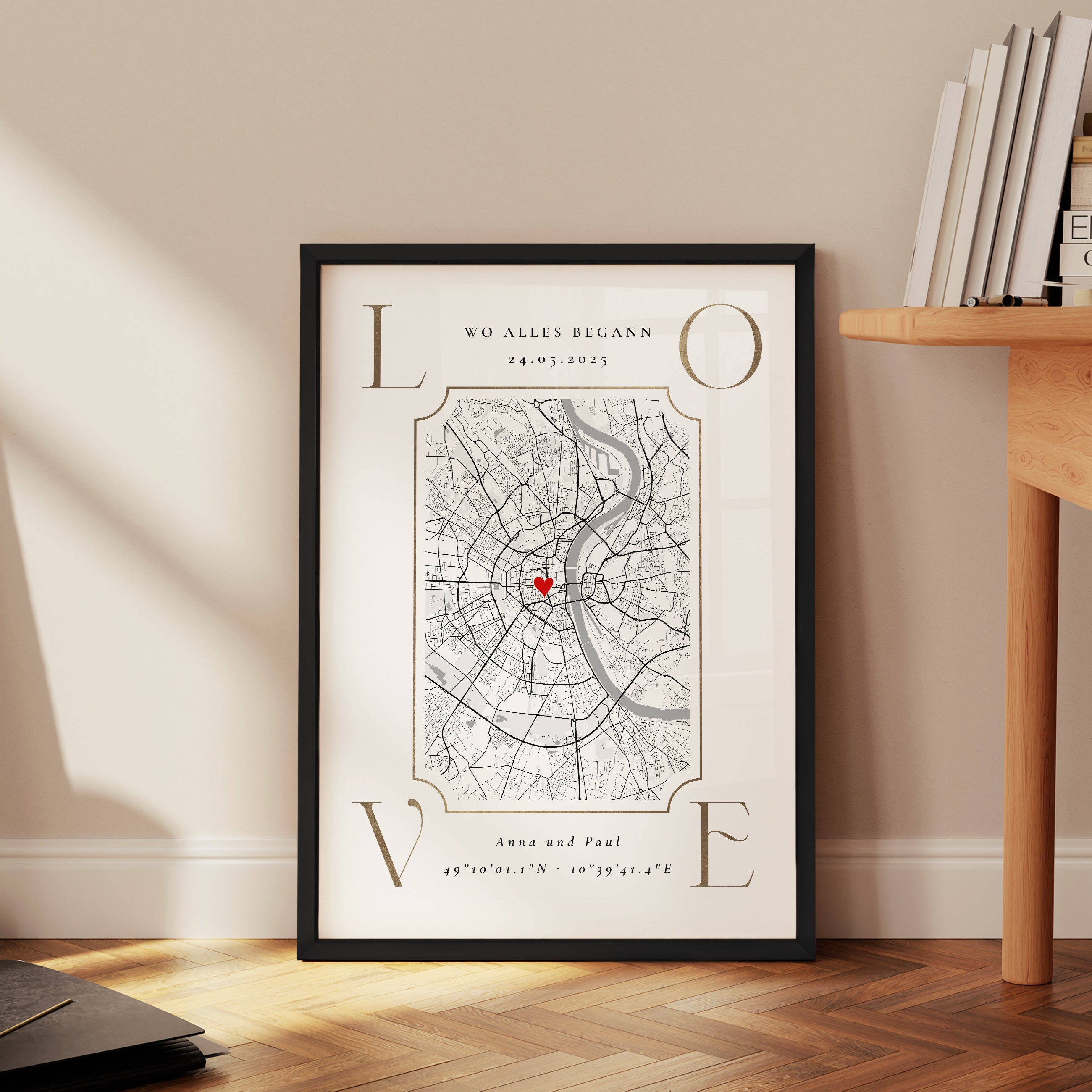 Wo alles begann Love Poster personalisiert