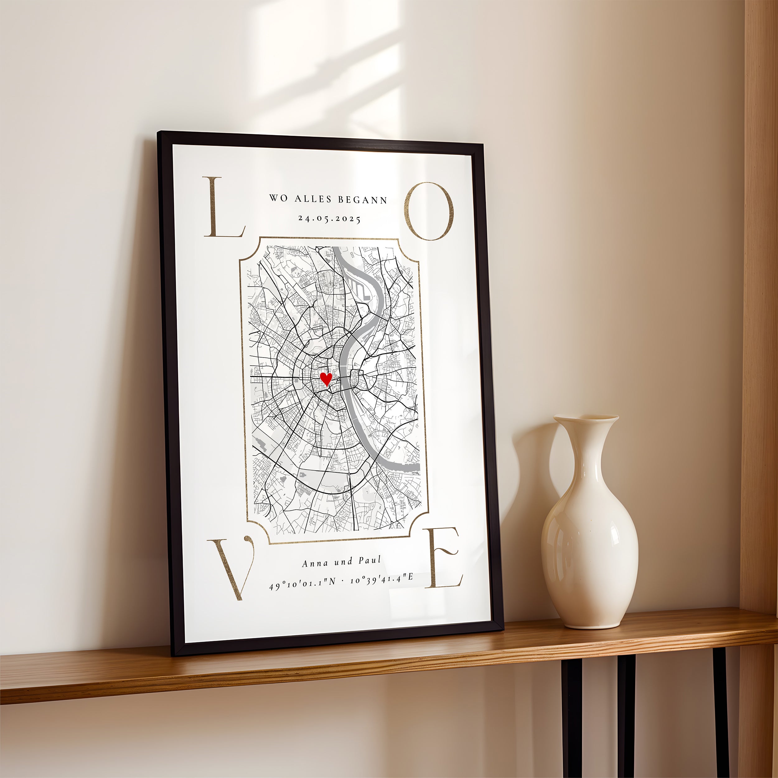 Wo alles begann Love Poster personalisiert