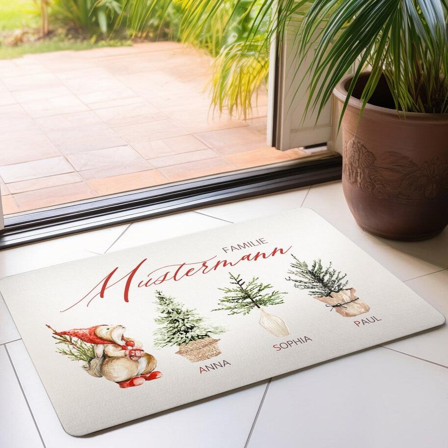 Personalisierte Fußmatte - Weihnachtsgeschenk für Familie und Nachbarn