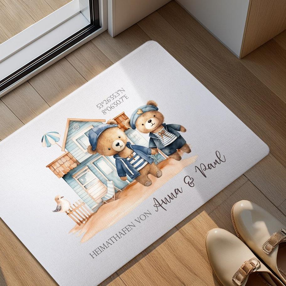 Fußmatte ‚Haus am Meer‘ – Einzugsgeschenk für Familie oder Freunde