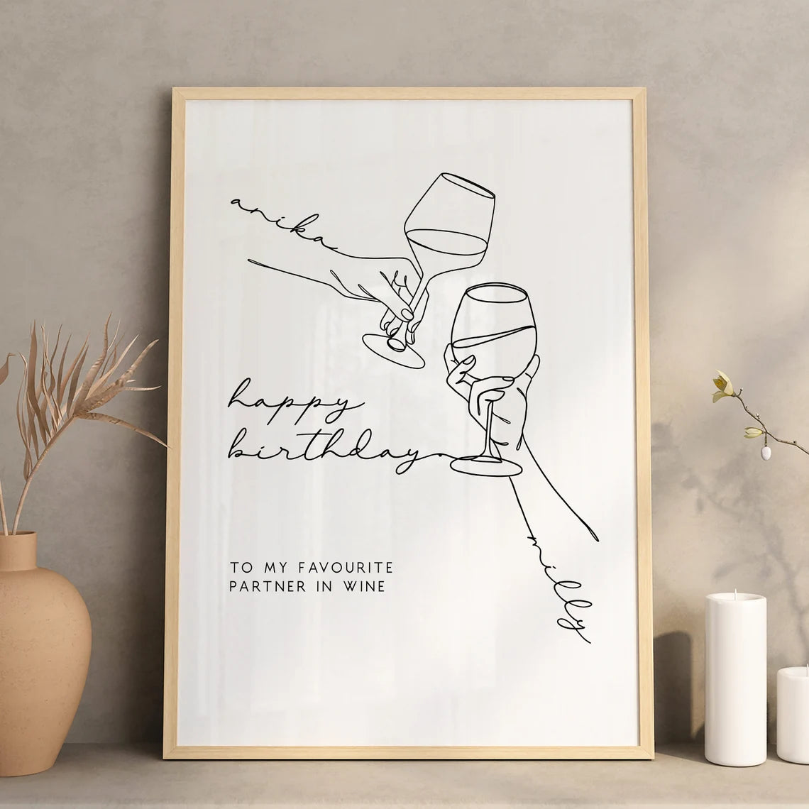 Wein Bild – Geburtstagsgeschenk für beste Freundin oder Schwester
