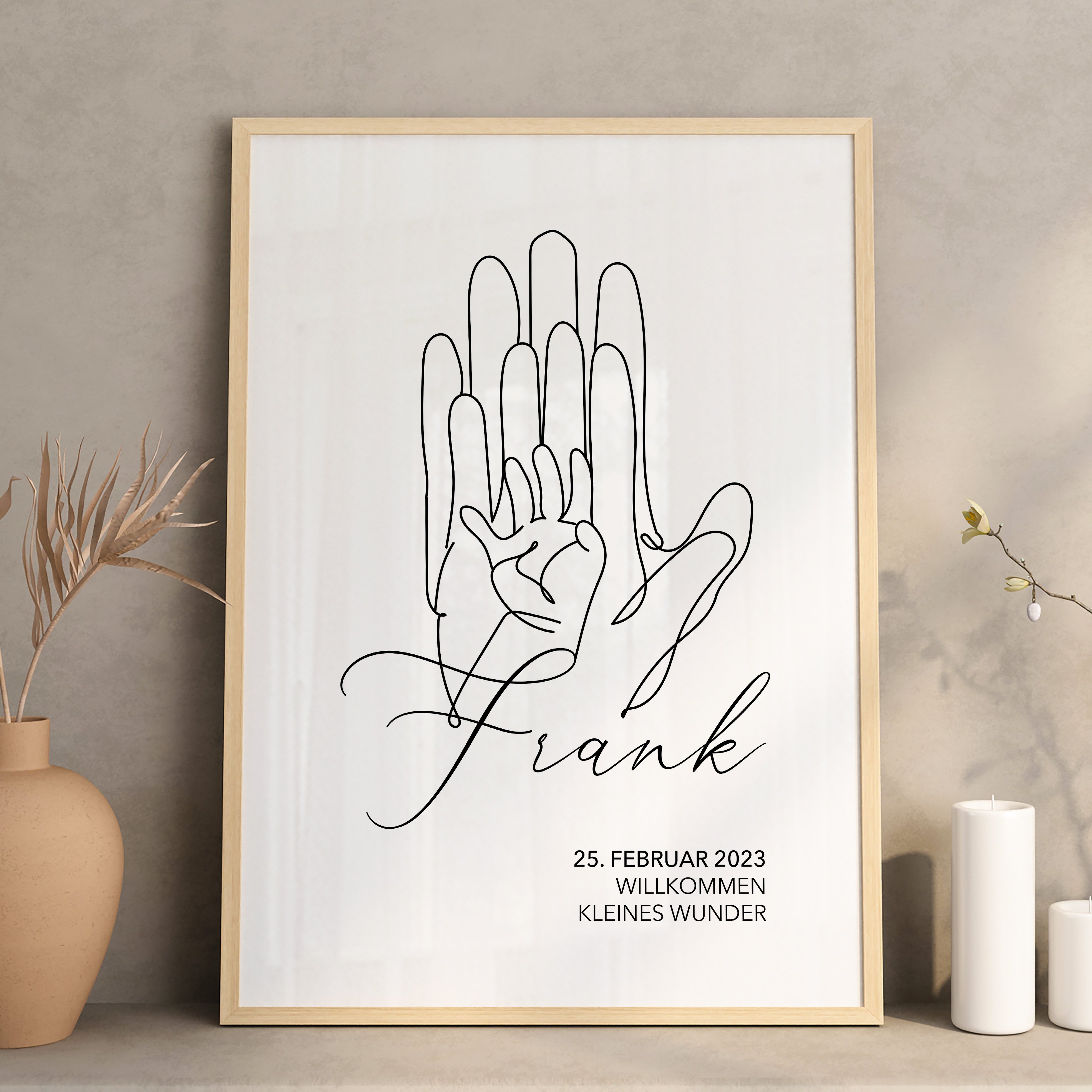 Personalisiertes Baby Bild - Geschenk zur Geburt für Eltern