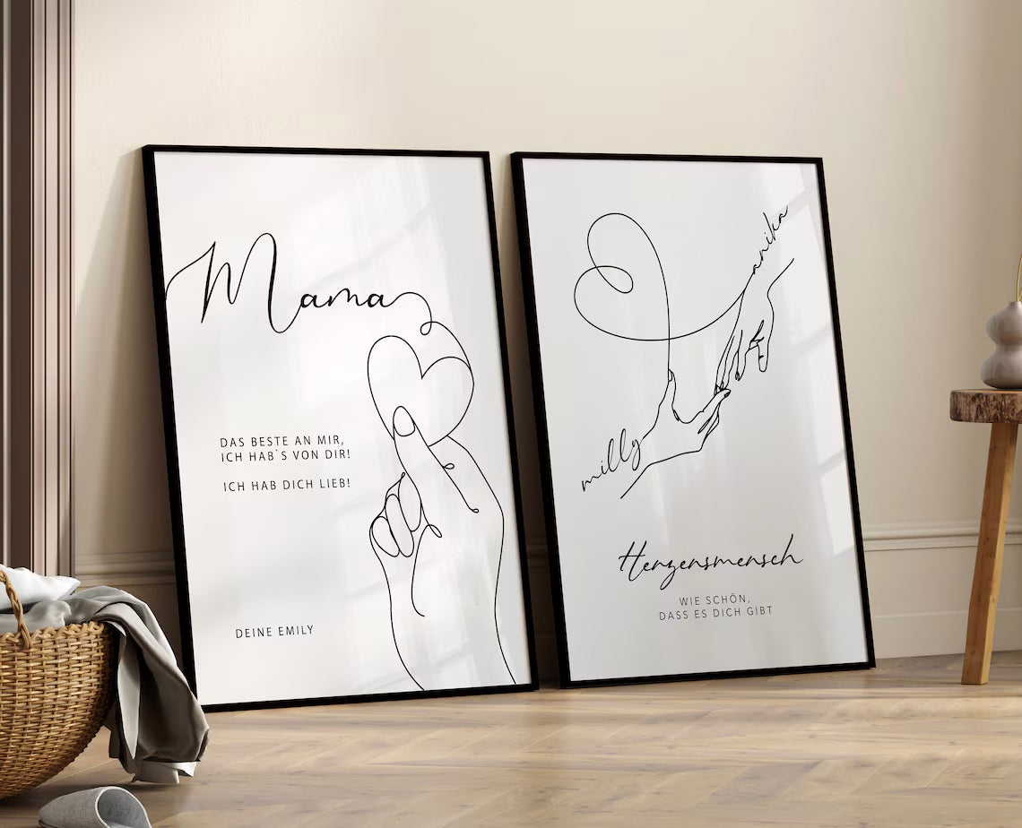 Herzensmensch Geschenk – Personalisierbares Bild für Freundin