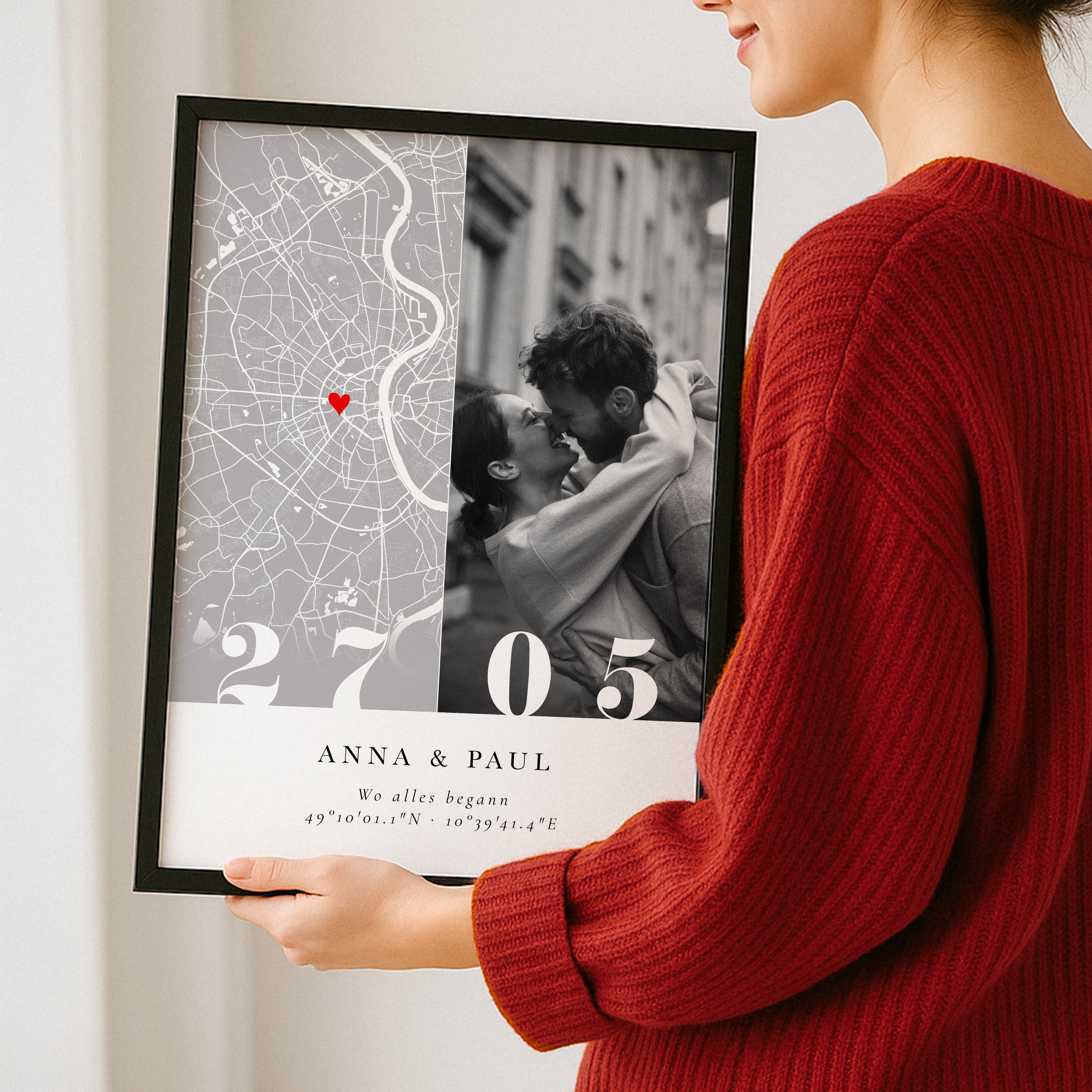 Personalisierte Karte mit Foto – Romantisches Geschenk zum Jahrestag oder Verlobung