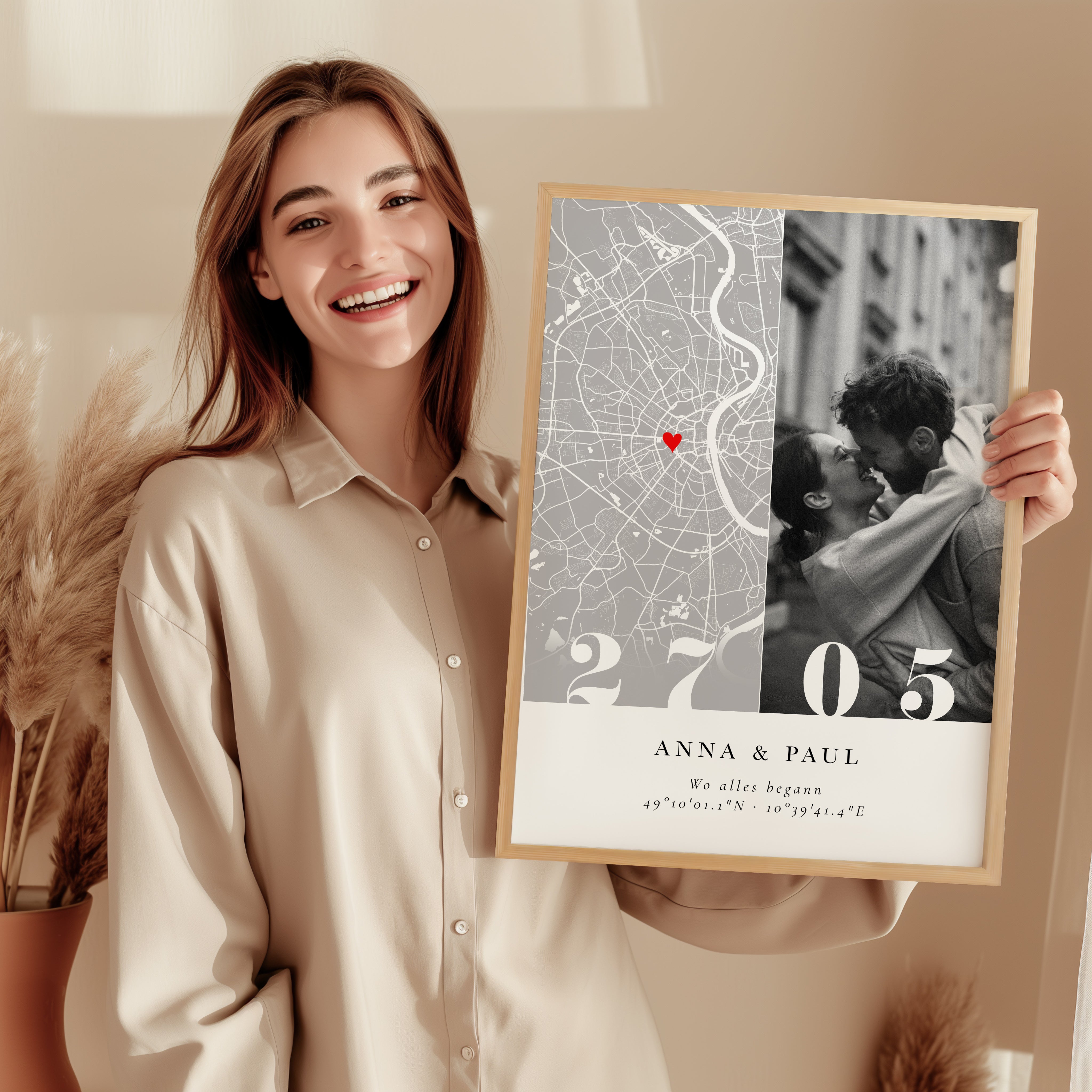 Personalisierte Karte mit Foto – Romantisches Geschenk zum Jahrestag oder Verlobung