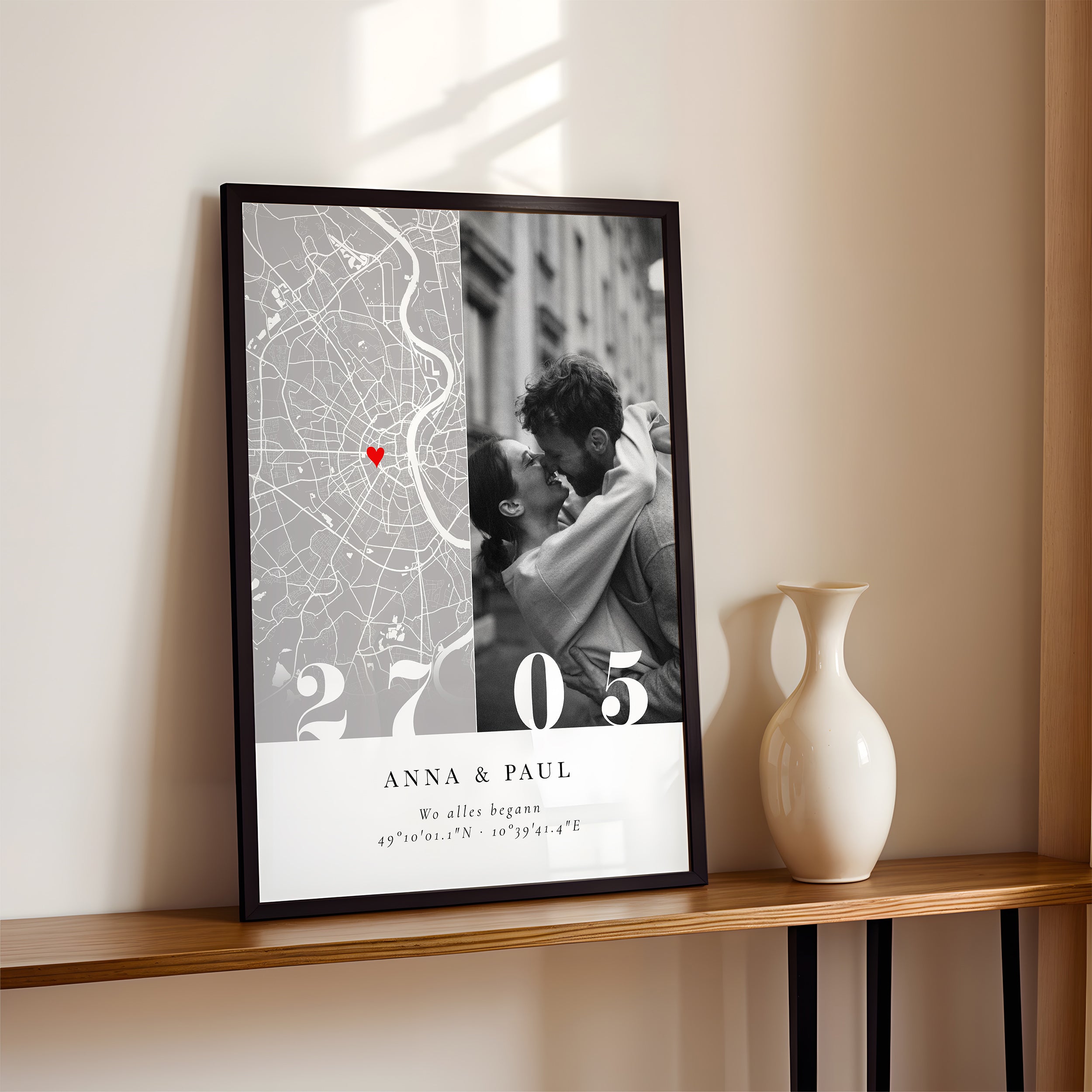 Personalisierte Karte mit Foto – Romantisches Geschenk zum Jahrestag oder Verlobung