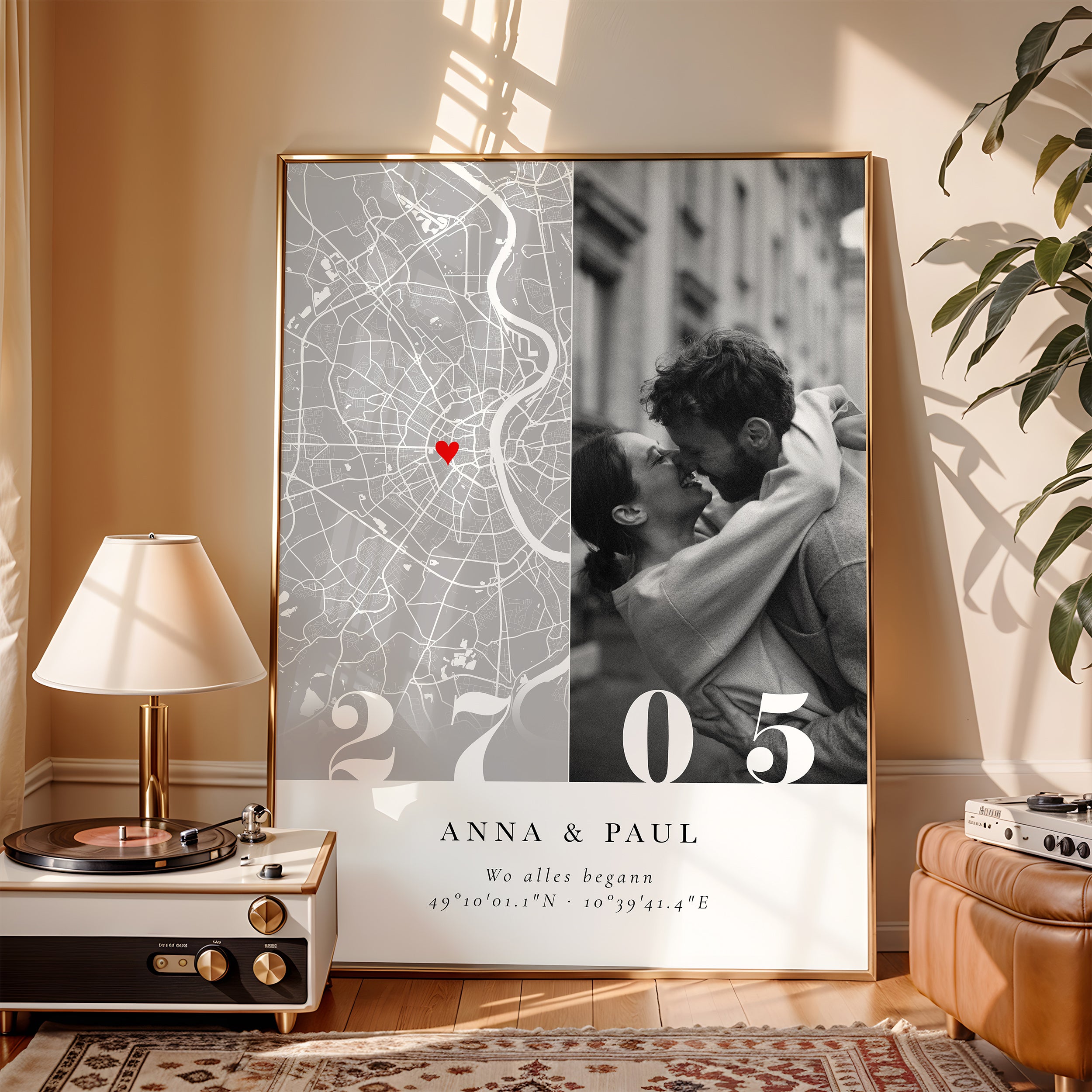 Personalisierte Karte mit Foto – Romantisches Geschenk zum Jahrestag oder Verlobung