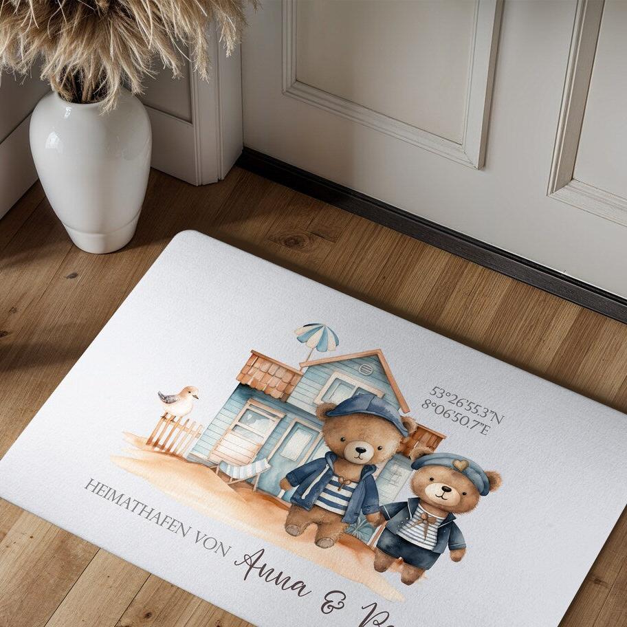 Fußmatte ‚Haus am Meer‘ – Einzugsgeschenk für Familie oder Freunde